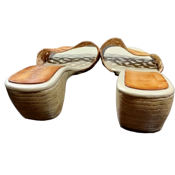 Papilio Heels 7 Leather Brown Sandals Shoes Woman Footwear Slipon - Picture 4 of 7